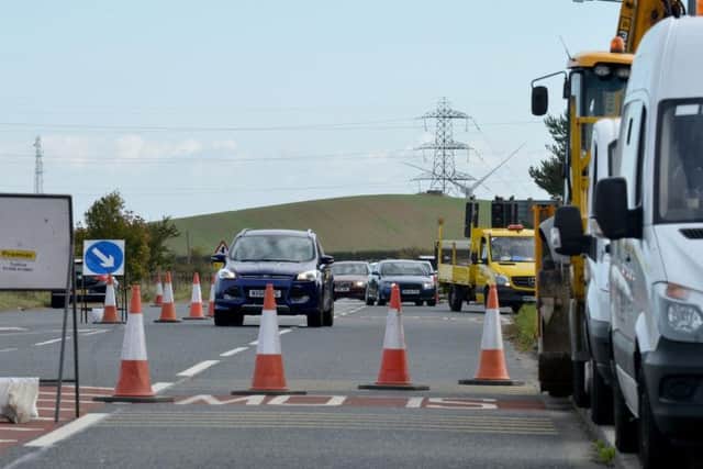 Ongoing roadworks on the A179 Hartlepool road.
