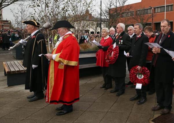 A Remembrance Sunday service took place at the Victory Square War Memorial in Hartlepool.