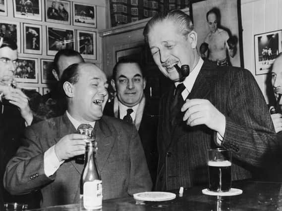 Perhaps Hartlepool's most famous pub picture ever. Prime Minister Harold Macmillan, right, with former town boxer Teddy Gardner in the Victoria Hotel in 1959.