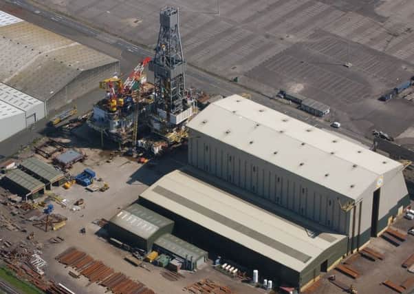 An aerial view of Heerema at Hartlepool.