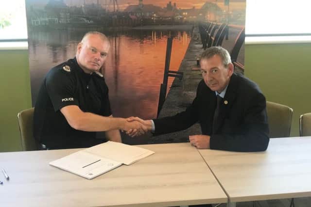 Cleveland Police Chief Constable Mike Veale (left) with Hartlepool MP Mike Hill.