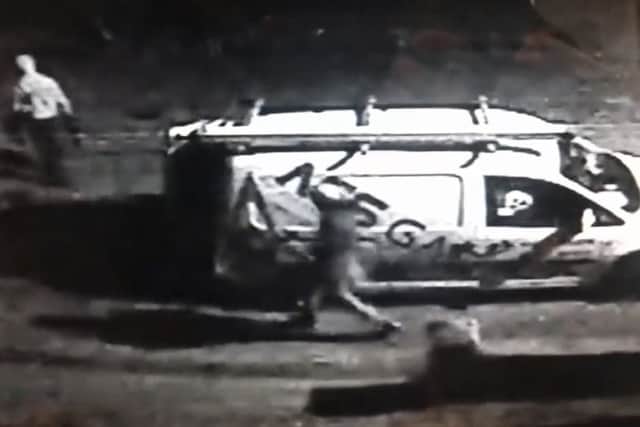 CCTV footage after £1,500 worth of tools was stolen from Paul Timlin's works van at Hart Station in Hartlepool on April 29-30 2018.
