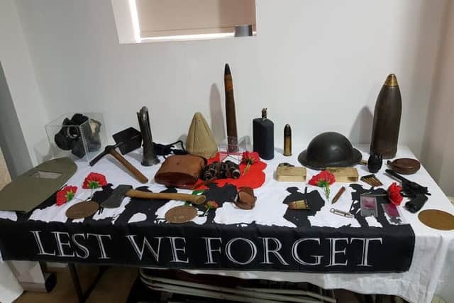Some of the First World War artefacts on display at the event.