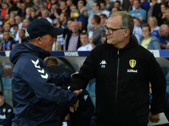 Middlesbrough manager Tony Pulis and Leeds United boss Marcelo Bielsa