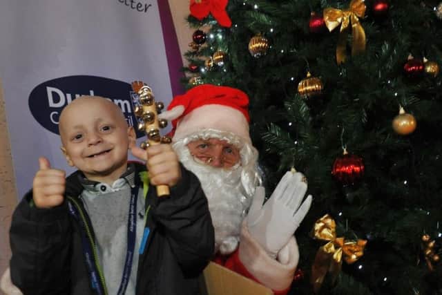 Bradley meets Santa Claus at the Durham Christmas lights switch on in 2016.