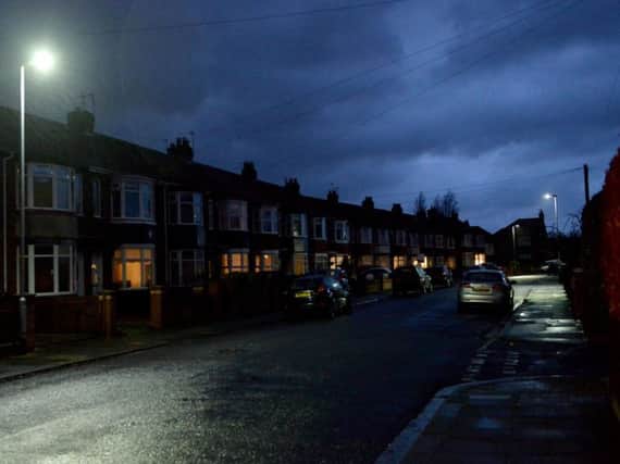 A darkened Hartlepool street.