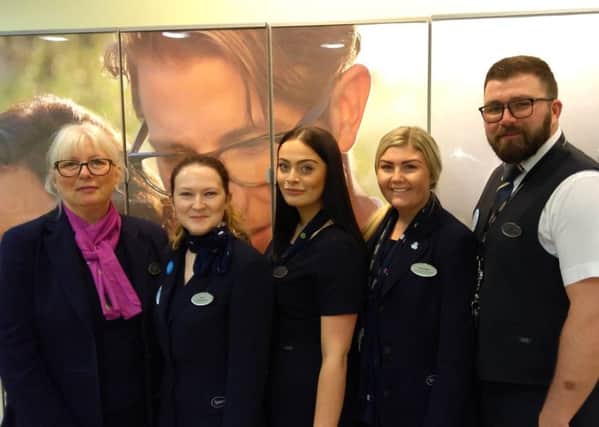 Staff from Specsavers in Middleton Grange Hartlepool who have completed training to become Dementia Friends.
