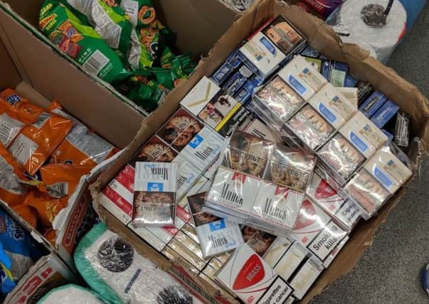 Illegal tobacco products seized from a shop
