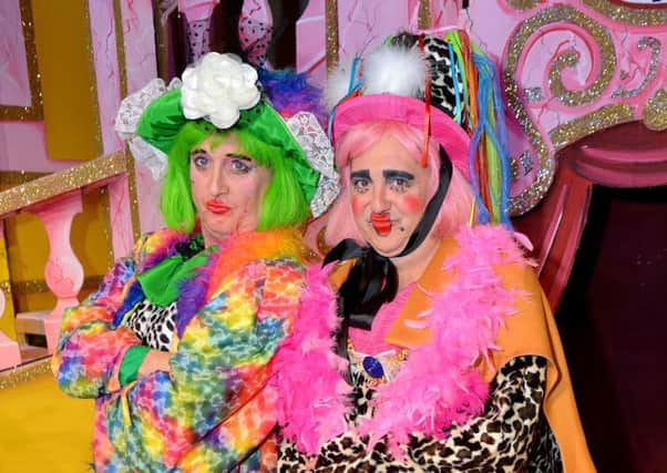 Ugly sisters Rob (left) and Darren Harper In Cinderella, at the Billingham Forum Theatre. Picture by FRANK REID