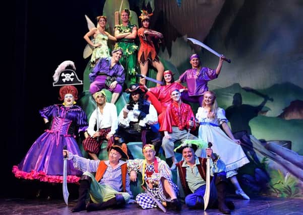 The cast of Peter Pan on stage at the Forum Theatre.