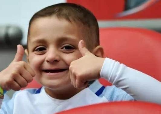Bradley Lowery when he was the England mascot at Wembley.
