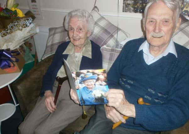 Bill and Sylvia Lister celebrating their 70th wedding anniversary at Field View Care Home in Blackhall.