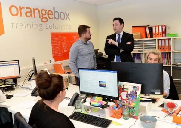 Orangebox founder Simon Corbett (left) and Tees Valley Mayor Ben Houchen. Picture by FRANK REID