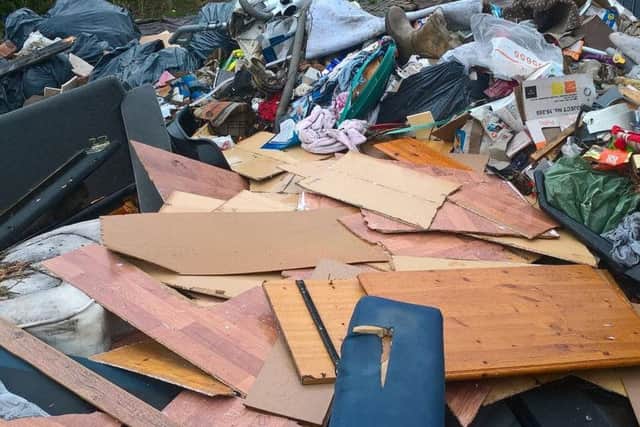 The wooden boards among already discarded waste.