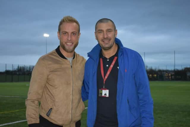 Andrew with SRC Sports Centre manager Dave Morgan.