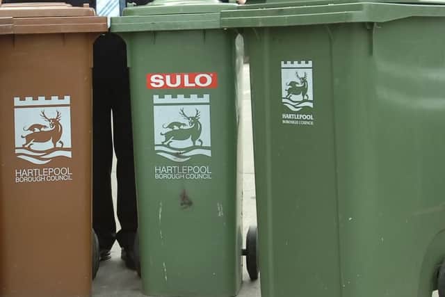 Hartlepool Borough Council wheelie bins.