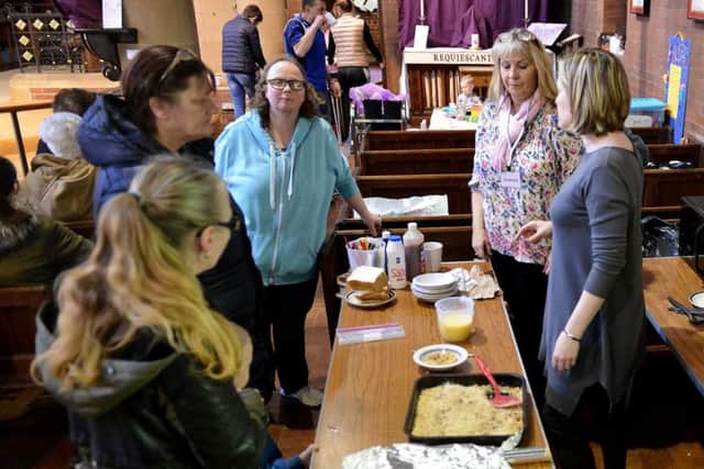 The food kitchen held in St Aidans Church. Picture by Frank Reid