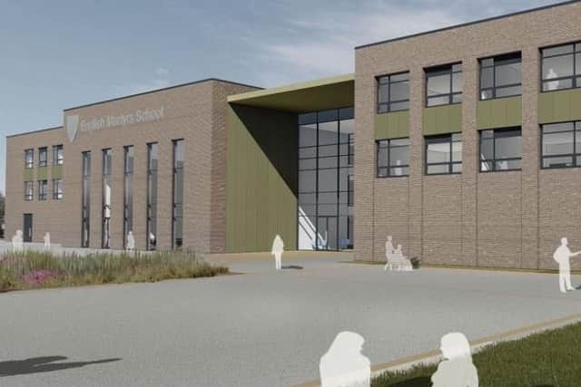 Artistic impression of the new English Martyrs School and Sixth Form College building.