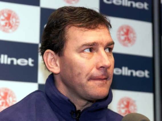 Former Middlesbrough manager Bryan Robson during his time in charge on Teesside.