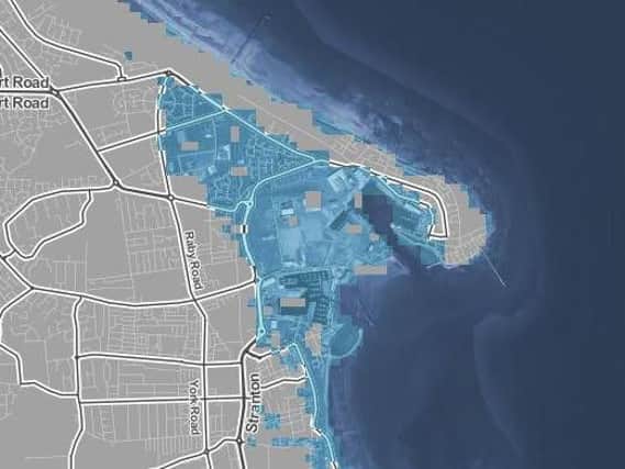 Areas marked in blue would be overcome by rising sea levels in the event of a 2C rise in temperature, according to Climate Central (Photo: Climate Central)