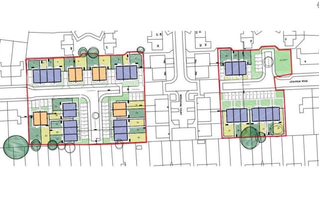 Plans for where new 31 houses are proposed in Lealholm Road, Hartlepool