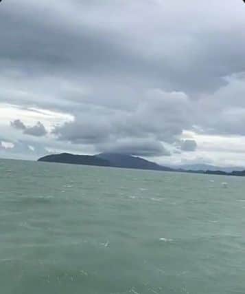 Picture from a ferry leaving Koh Samui in Thailand after tropical storm Pabuk had died down.
