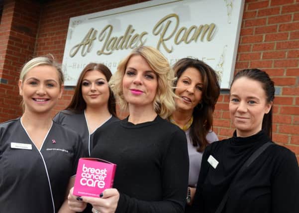At Ladies Room salon are to host Look Good Feel Better cancer campaign. Staff from left Michaela Porritt, Eden Miller, salon owner Kirsty Wearmouth, Karen West and Kay Everitt