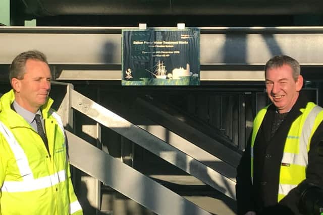 Mike Hill (right) opens the new Â£6.4m Hartlepool Water treatment plant at Dalton Piercy.