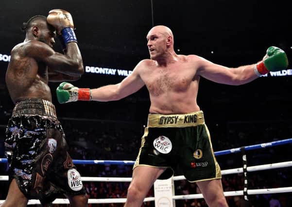 Tyson Fury during the WBC Heavyweight Championship bout in Los Angeles. Lionel Hahn/PA Wire.
