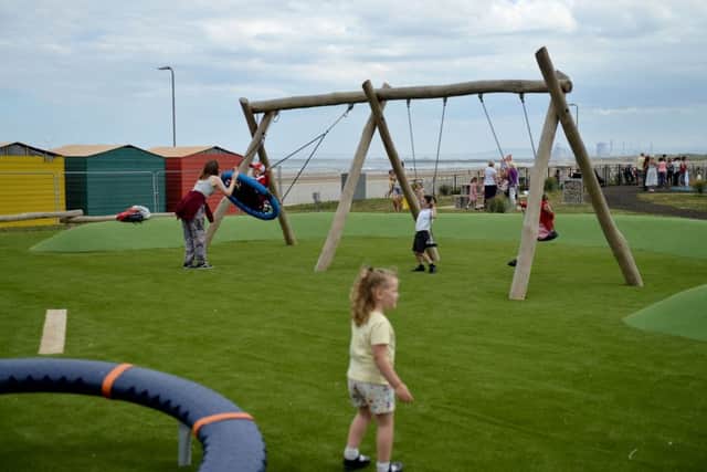 The Seaton Carew children's play area on the site of the former paddling pool.