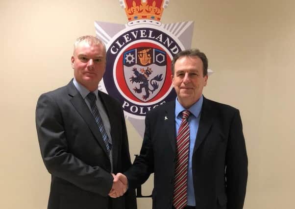 Mike Veale with Police and Crime Commissioner Barry Coppinger.