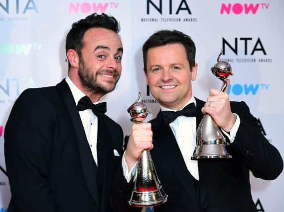 Anthony McPartlin (left) and Declan Donnelly at the National Television Awards in 2018. Picture by Ian West/PA Wire