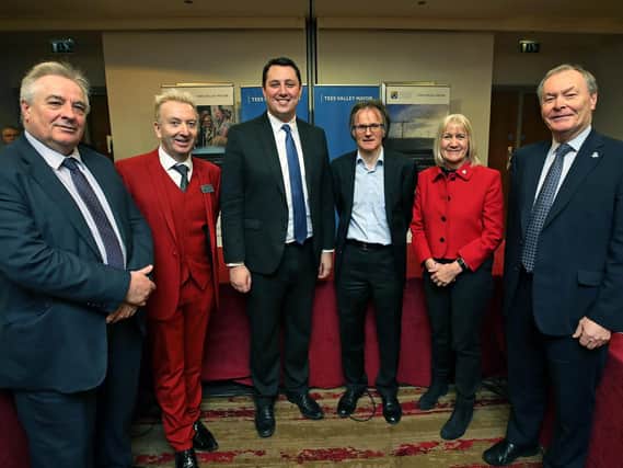 The Tees Valley Mayor and five Local Authority Leaders following the meeting. From left, Coun Bob Cook, Coun Christopher Akers-Belcher, Tees Valley Mayor Ben Houchen, Coun Stephen Harker, Coun Sue Jeffrey and Middlesbrough Mayor Dave Budd.