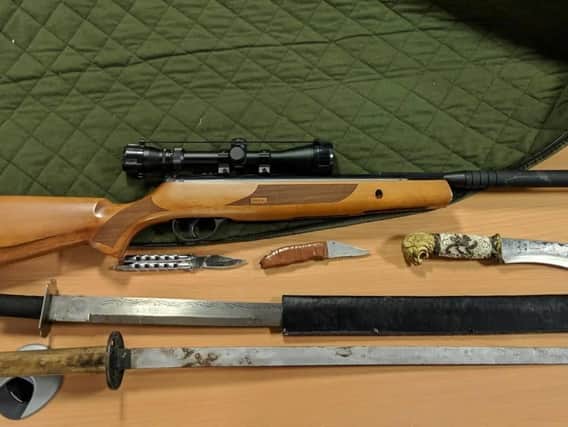 Weapons found at an address in Hartlepool. Picture by Cleveland Police.