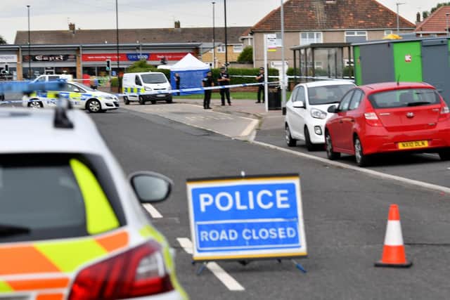 The area of Oxford Road in Hartlepool remained cordoned off following the death of mum of three Kelly Franklin.