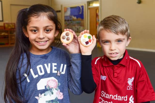 Lynnfield Primary School, Harrlepool, took part in NSPCC Number Day, on Friday. As part of this day children could come into school wearing clothes with a number on in return for a donation. Throughout the day, children will be completing a range of different activities linked to maths, which included baking biscuits, here by Zara Islam and Oli Bell.