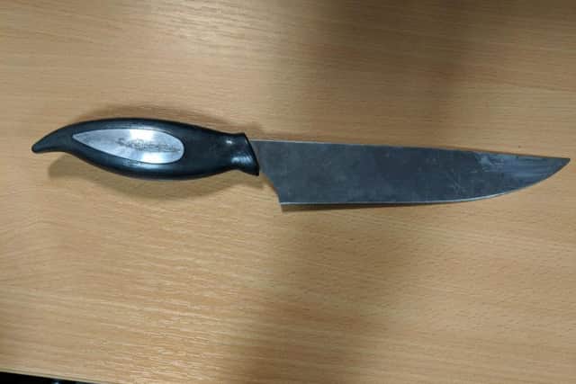 Police say a kitchen knife was also seized. 
Image by Hartlepool Neighbourhood Police Team.