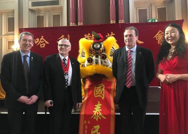 Mike Hill, left, with Rob Cook, Deputy Ceremonial Mayor, Barry Coppinger PCC and a member of the Hartlepool Chinese Association.