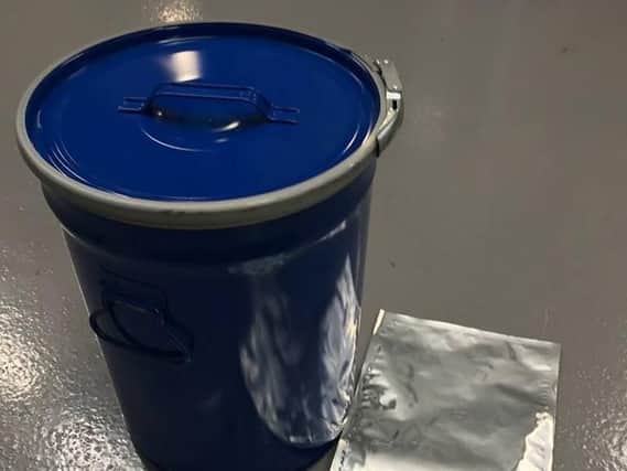 The stolen chemicals were in vacuum-sealed packs like these, house in blue drums.