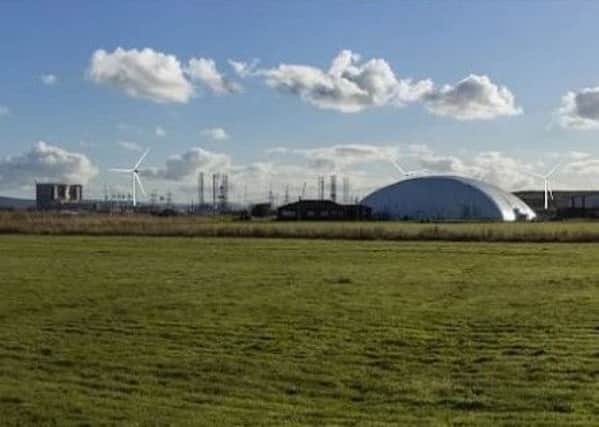 A visualisation purports to show how the three wind turbines would look when viewed from Seaton Carew Sports Club.