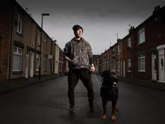 The Channel 4 show Skint Britain: Friends Without Benefits features 'David' with pet dog Benson.