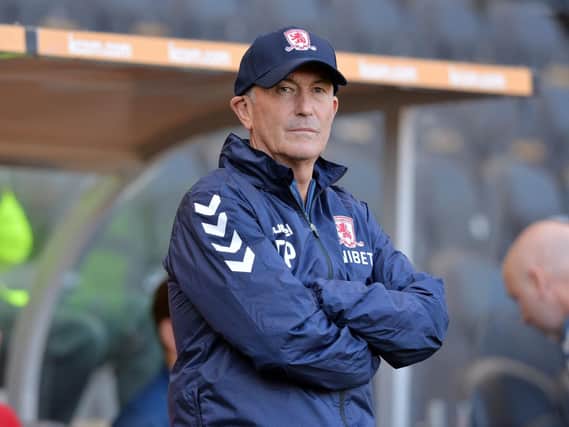 Tony Pulis has faced the press ahead of Middlesbrough's trip to Blackburn