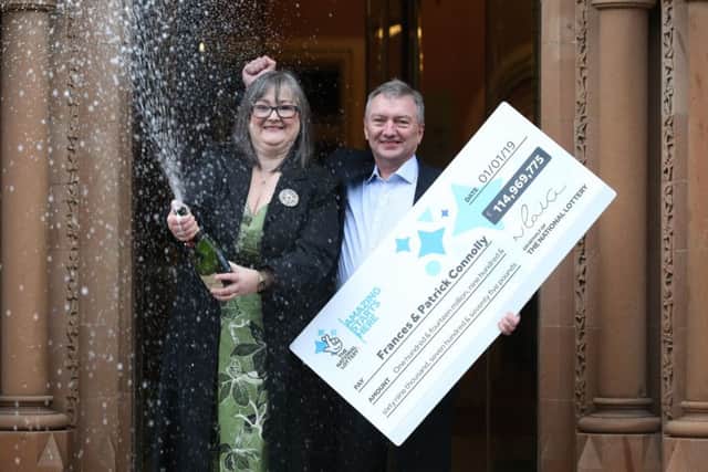 Frances Connolly, 52, and Patrick Connolly, 54, who scooped a £115 million EuroMillions jackpot in the New Year's Day lottery draw. Photo credit: Liam McBurney/PA Wire