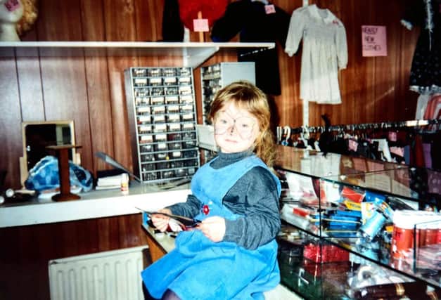 Doreen Atkinson shared this wonderful photograph of the inside of the shop, with her great niece Amy Cronin also pictured.