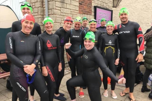 Warriors get ready to tackle a cold water swim.