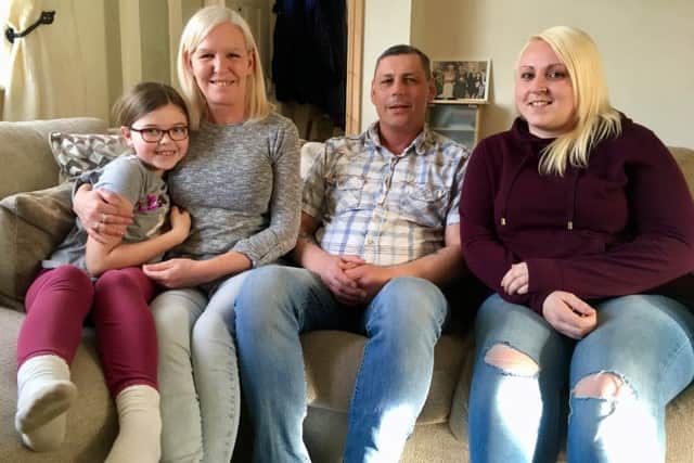 From left: Vicky Aylett's daughter Ellie, mum Terri Wallace, step-dad Garry Wallace and best friend Ashley Jobling.