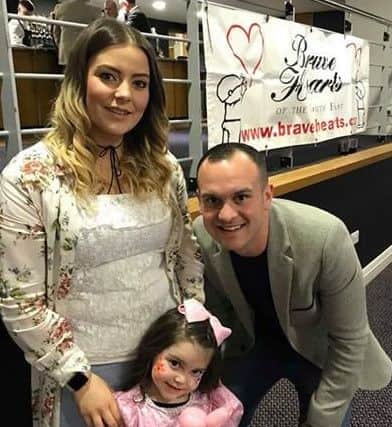 Lyla O'Donovan with mum Kirsty and dad Paul.