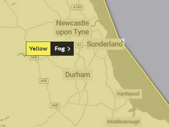 Yellow weather warning in place. Picture by Met Office