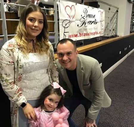 Lyla O'Donovan with mum Kirsty and dad Paul.