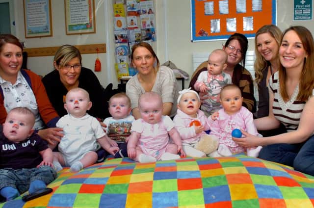 These bonny babies were having fun at the Rift House Childrens Centre in 2013.
